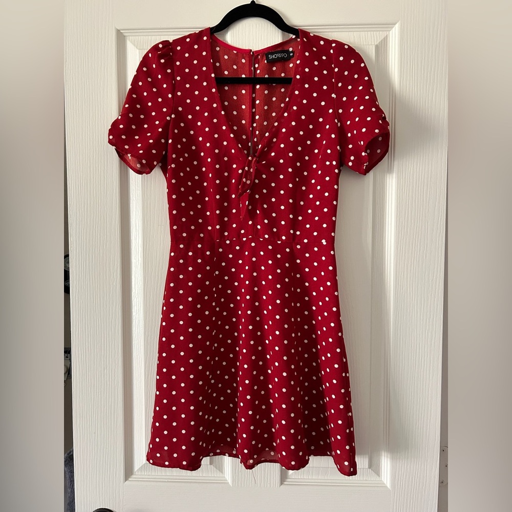 Red Polka Dot Short Summer Dress